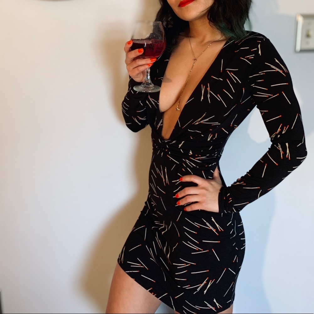 Nasty Gal Perfect Match Plunging Bodycon Dress